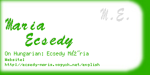 maria ecsedy business card